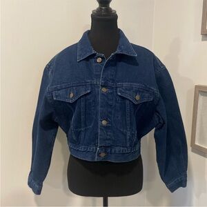 Jones & Co Cropped Blue Jean Jacket